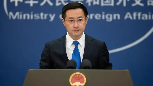 epa12079409 Chinese Foreign Ministry spokesperson Lin Jian speaks at a press conference in Beijing, China, 07 May 2025. Lin Jian addressed the recent conflict between India and Pakistan. The Indian government said it had carried out military strikes on nine sites in Pakistan in retaliation for the deadly militant attack on tourists in the popular tourist resort of Pahalgam in south Kashmir on 22 April 2025, which left 26 dead and several injured. EPA/JESSICA LEE