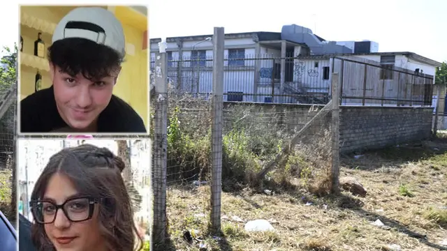 Afragola, il luogo dove è stata ritrovata, morta, la 14enne Martina Carbonaro (e nei riquadri la ragazza ed il fidanzatino)