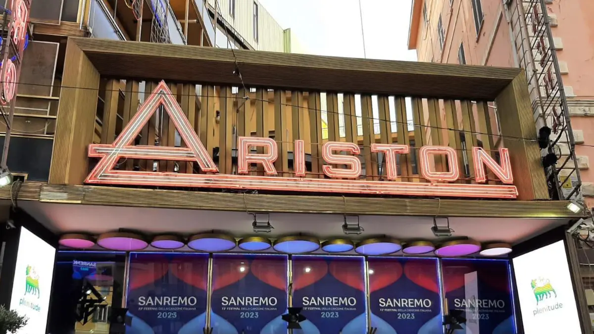 Il teatro Ariston durante un'edizione del Festival di Sanremo