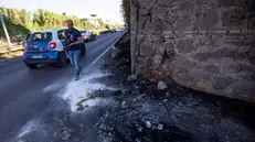 Il luogo su via Salaria, in cui  avvenuto lÕincidente mortale del Broker Massimo Bochicchio. Roma 19 giugno 2022 ANSA/MASSIMO PERCOSSI