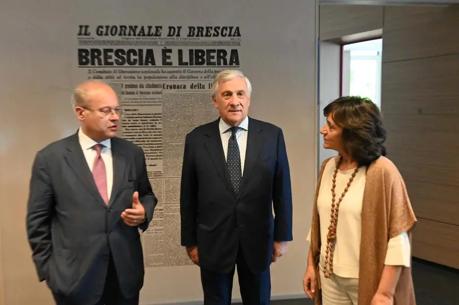 CRONACA BRESCIA GDB IN VISITA IL MIN ANTONIO TAJANI REDAZIONE CRONACA 30-05-2025  GABRIELE STRADA NEW EDEN GROUP                             