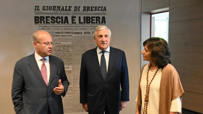 CRONACA BRESCIA GDB IN VISITA IL MIN ANTONIO TAJANI REDAZIONE CRONACA 30-05-2025  GABRIELE STRADA NEW EDEN GROUP                             