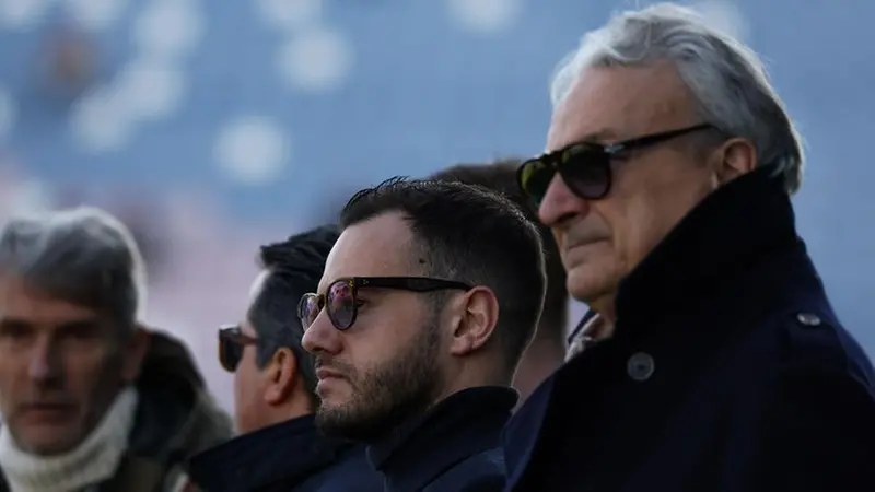Il presidente della FeralpiSalò Giuseppe Pasini con il direttore sportivo Andrea Ferretti - © www.giornaledibrescia.it