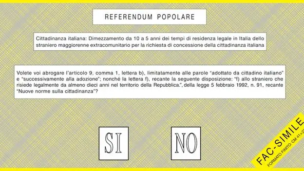 Il fac simile della quinta scheda del referendum dell'8 e 9 giugno - © www.giornaledibrescia.it