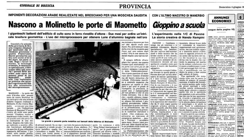 La pagina del GdB nel 1989 - © www.giornaledibrescia.it
