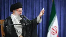 epa12119825 A handout picture made available by the Iranian supreme leader office shows Iranian Supreme leader Ayatollah Ali Khamenei speaking to the crowd during a ceremony on the occasion of late Iranian president Ebrahim Raisi's death anniversary in Tehran, Iran, 20 May 2025. EPA/IRANIAN SUPREME LEADER OFFICE / HANDOUT HANDOUT EDITORIAL USE ONLY/NO SALES