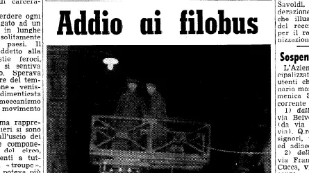 Nel 1956 l'ultima corsa per i filobus