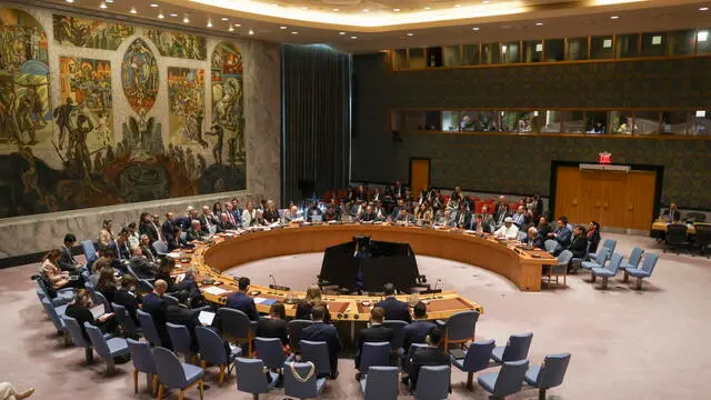 epaselect epa12062762 Secretary-General of the United Nations Antonio Guterres attends a Security Council meeting to discuss the conflict in the Middle East at United Nations Headquarters in New York, New York, USA, 29 April 2025. EPA/SARAH YENESEL