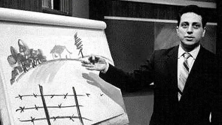 Una foto di archivio di Alberto Manzi nel programma «Non è mai troppo tardi»