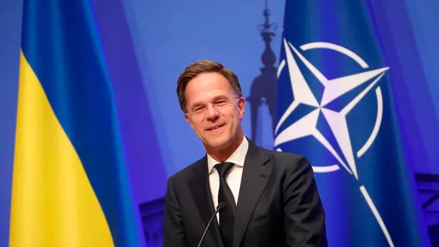 epa12151115 NATO Secretary General Mark Rutte reacts as he attends a joint press conference at the Vilnius Summit of B9 (Bucharest Nine) and Nordic countries in Vilnius, Lithuania, 02 June 2025. EPA/TOMS KALNINS