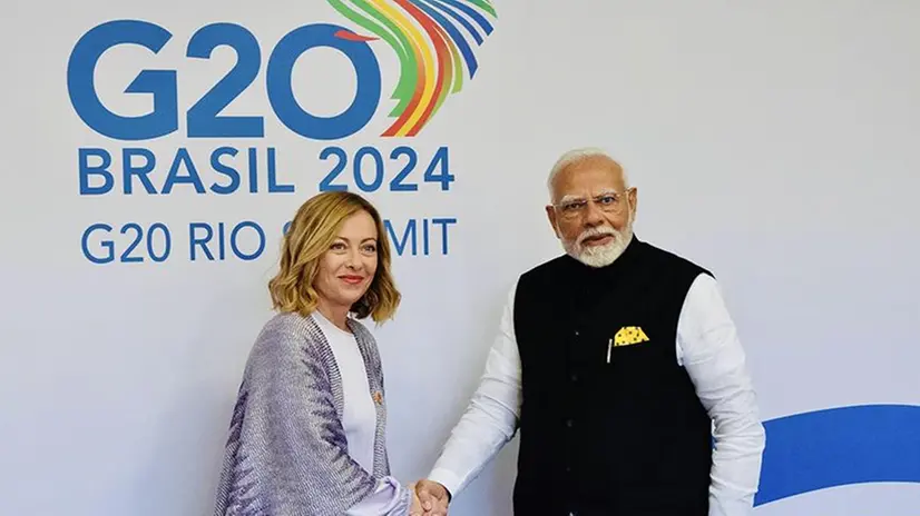 Giorgia Meloni e Narendra Modi