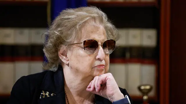 Maria Falcone, presidente della Fondazione Falcone durante la firma del protocollo d’intesa tra Commissione parlamentare antimafia e la Fondazione, Roma 21 febbraio 2024. ANSA/FABIO FRUSTACI