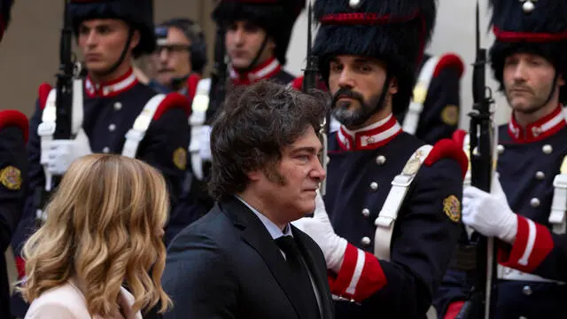 Il presidente del consiglio Giorgia Meloni, incontra il presidente della repubblica argentina, Javier Milei. Roma, 6 giugno 2025 ANSA/MASSIMO PERCOSSI