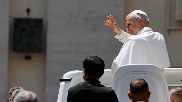Pope Leo XIV during his weekly general audience in St. Peters Square, Vatican City 4 June 2025. ANSA/FABIO FRUSTACI