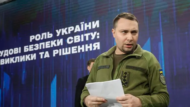 epa11180405 Kyrylo Budanov, Chief of the Main Intelligence Directorate of the Ministry of Defense of Ukraine, attends the Forum 'Ukraine. Year 2024' in Kyiv, Ukraine, 25 February 2024. According to the Preisdential Office, the main topics of the forum are the achievement of Ukrainian goals in the war, the development of the Ukrainian Defense and Security Forces, the operation of the Ukrainian defense-industrial complex, ensuring economic growth and Ukraine’s integration into the world markets, the implementation of the Ukrainian Peace Formula, security commitments for Ukraine, and the protection of people. EPA/SERGEY DOLZHENKO