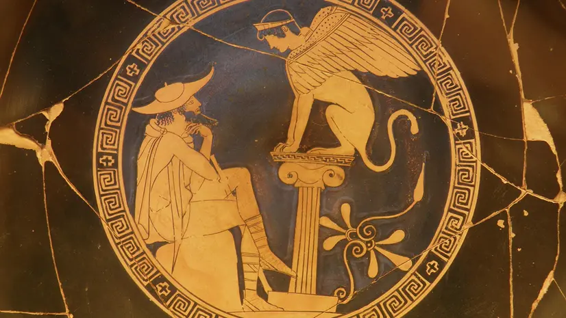 Edipo e la Sfinge, sulla coppa di Vulci