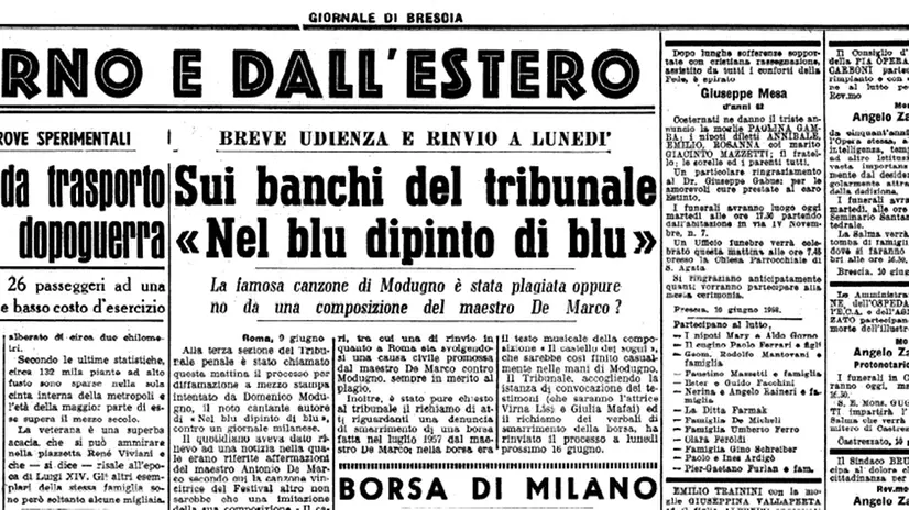 Dal Giornale di Brescia del 10 giugno 1958 - © www.giornaledibrescia.it
