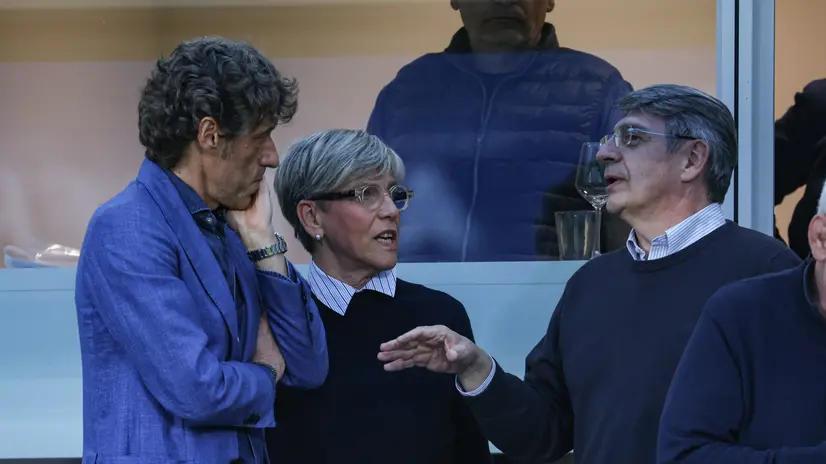 Allo stadio. Daniele Scuola, Laura Castelletti ed Emilio Del Bono