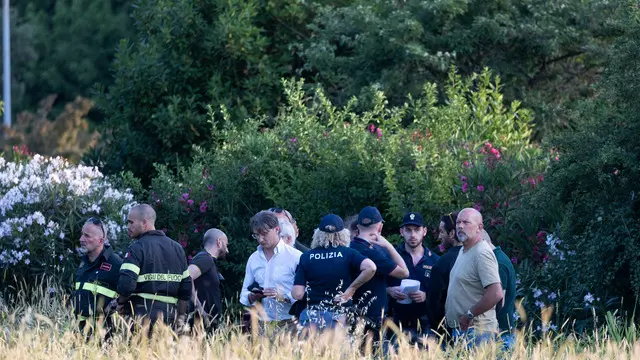 La zona del ritrovamento del cadavere della donna. Roma, 7 giugno 2025 ANSA/MASSIMO PERCOSSI