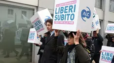 in occasione della visita della Commissione antidiscriminazione del Senato al Memoriale della Shoah di Milano, Milano 15 Gennaio 2024 ANSA / MATTEO BAZZI