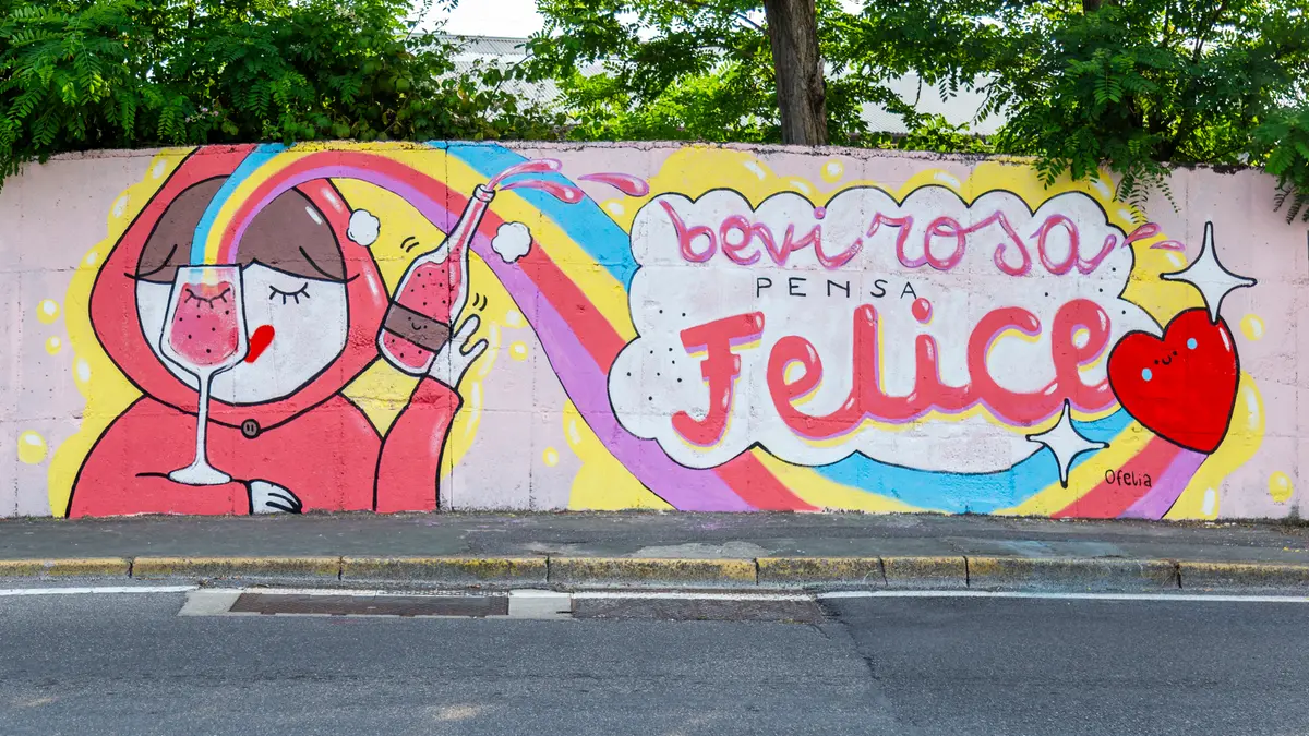Un murales a Moniga in via dell'Artigianato