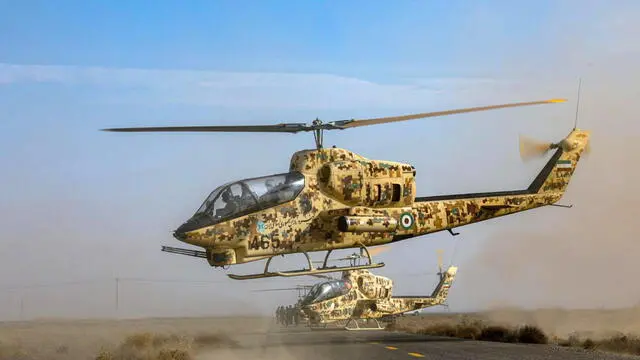 epa11838269 A handout photo made available on 20 January 2025 by Iranian Army office reportedly shows Iranian Army helicopters during a military drill in an undisclosed location in north-eastern Iran. According to Iranian Army office, Iranian army ground forces held a military drill in northeastern of the country on 20 January 2025. EPA/IRANIAN ARMY OFFICE HANDOUT HANDOUT EDITORIAL USE ONLY/NO SALES