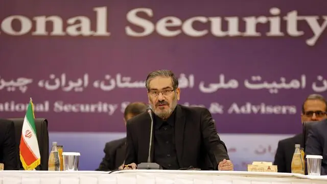 epa07047789 Iranian head of Secretary of the Supreme National Security Council, Ali Shamkhani (C) leads first the Regional Security Dialogue Summit in Tehran, Iran, 26 September 2018. Media reported that the first summit of regional security dialogue held in Tehran, with Iran, Russia, China, India, and Afghanistan attended. The meeting will address ways of fighting terrorism and extremism as well as new threats of terrorism in west of Asia. EPA/STR