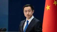 epa12079407 Chinese Foreign Ministry spokesperson Lin Jian speaks at a press conference in Beijing, China, 07 May 2025. Lin Jian addressed the recent conflict between India and Pakistan. The Indian government said it had carried out military strikes on nine sites in Pakistan in retaliation for the deadly militant attack on tourists in the popular tourist resort of Pahalgam in south Kashmir on 22 April 2025, which left 26 dead and several injured. EPA/JESSICA LEE