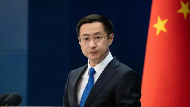 epa12079407 Chinese Foreign Ministry spokesperson Lin Jian speaks at a press conference in Beijing, China, 07 May 2025. Lin Jian addressed the recent conflict between India and Pakistan. The Indian government said it had carried out military strikes on nine sites in Pakistan in retaliation for the deadly militant attack on tourists in the popular tourist resort of Pahalgam in south Kashmir on 22 April 2025, which left 26 dead and several injured. EPA/JESSICA LEE