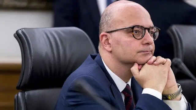 Il nuovo consigliere togato Giuseppe Marra durante il Plenum straordinario del Consiglio Superiore della Magistratura (Csm) presieduto dal presidente della Repubblica Sergio Mattarella, presso Palazzo dei Marescialli, Roma, 21 giugno 2019. ANSA/ANGELO CARCONI