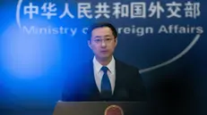 epa12079405 Chinese Foreign Ministry spokesperson Lin Jian speaks at a press conference in Beijing, China, 07 May 2025. Lin Jian addressed the recent conflict between India and Pakistan. The Indian government said it had carried out military strikes on nine sites in Pakistan in retaliation for the deadly militant attack on tourists in the popular tourist resort of Pahalgam in south Kashmir on 22 April 2025, which left 26 dead and several injured. EPA/JESSICA LEE