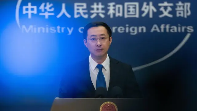 epa12079405 Chinese Foreign Ministry spokesperson Lin Jian speaks at a press conference in Beijing, China, 07 May 2025. Lin Jian addressed the recent conflict between India and Pakistan. The Indian government said it had carried out military strikes on nine sites in Pakistan in retaliation for the deadly militant attack on tourists in the popular tourist resort of Pahalgam in south Kashmir on 22 April 2025, which left 26 dead and several injured. EPA/JESSICA LEE