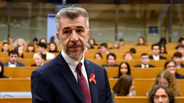 Gino Cecchettin durante l evento organizzato alla Camera con la partecipazione di 250 ragazzi e ragazze delle scuole in occasione della Giornata internazionale per l eliminazione della violenza sulle donne , Roma, 25 novembre 2024. ANSA/RICCARDO ANTIMIANI