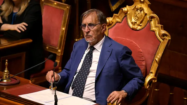 Il presidente del Senato, Ignazio La Russa, durante il Question time al Senato, Roma, 12 giugno 2025. ANSA/RICCARDO ANTIMIANI