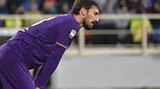 Fiorentina's Davide Astori reacts during the Italian Serie A soccer match ACF Fiorentina vs AS Roma at Artemio Franchi stadium in Florence, Italy, 05 November 2017. ANSA/MAURIZIO DEGL'INNOCENTI