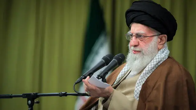 epa11789579 A handout picture made available by Iran's Supreme Leader Office shows Iranian Supreme Leader Ayatollah Ali Khamenei addressing the crowd during a meeting on the latest development occurring in the region in Tehran, Iran, 22 December 2024.Â EPA/IRAN'S SUPREME LEADER OFFICE HANDOUT HANDOUT EDITORIAL USE ONLY/NO SALES