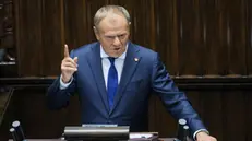 epa12169525 Poland's Prime Minister Donald Tusk delivers a policy speech to the lower house and asks parliament for a vote of confidence to reaffirm support for his government at the Sejm building in Warsaw, Poland, 11 June 2025. On 02 June, Tusk announced he would request a vote of confidence in his coalition government after his candidate, Rafal Trzaskowski, lost the presidential election. EPA/RAFAL GUZ POLAND OUT