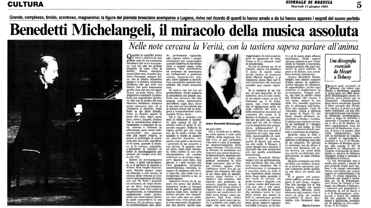 La pagina del giornale di martedì 13 giugno 1995