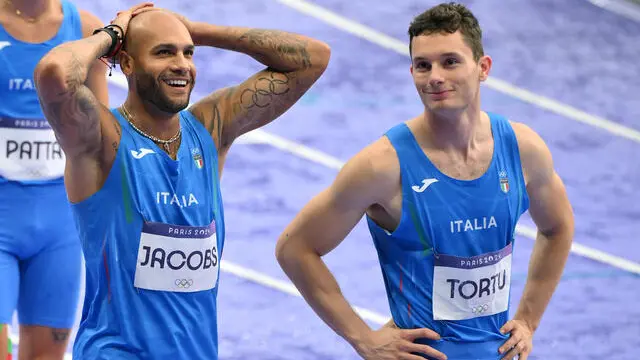 Marcell Jacobs e Filippo Tortu in pista - Foto Ansa © www.giornaledibrescia.it