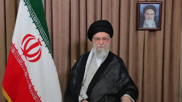 epa12173780 A handout photo made available by the Iranian supreme leader's office shows Iranian supreme leader Ayatollah Ali Khamenei delivering a televised speech, in Tehran, Iran, 13 June 2025. Khamenei said Israel 'made a grave mistake' following the strikes on Iran, adding that the Iranian armed forces will respond to the aggression. EPA/SUPREME LEADER OFFICE HANDOUT HANDOUT EDITORIAL USE ONLY/NO SALES
