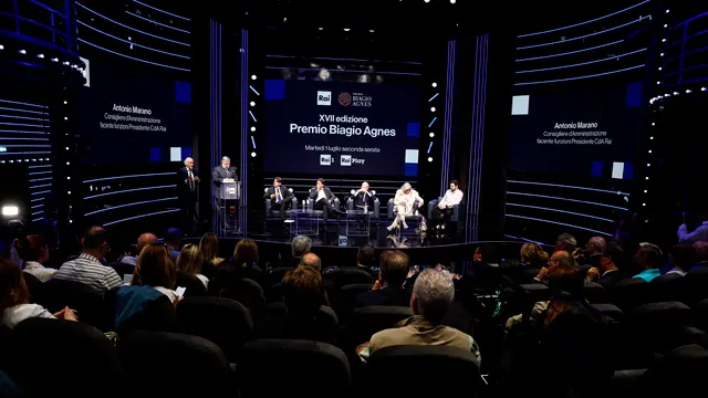 Il Presidente del Consiglio di Amministrazione (Cda) della Rai Antonio Marano durante la presentazione Rai della XVII edizione del Premio Biagio Agnes, Roma, 16 giugno 2025. ANSA/ANGELO CARCONI
