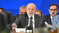 epa12173479 Brazilian President Luiz Inacio Lula da Silva (C) attends the Brazil-Caribbean Summit in Brasilia, Brazil, 13 June 2025. The summit will focus on food and nutritional security, climate change, energy transition, disaster risk management, and connectivity. EPA/ANDRE BORGES