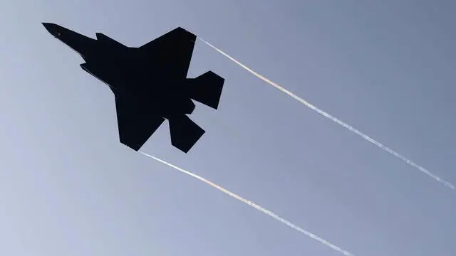 epa11278042 An Israeli F35 fighter jet takes off from an undisclosed location in central Israel, 14 April 2024. According to the IDF, Israel’s defense systems, as well as Israel’s allies in the region, intercepted 99 percent of more than “300 threats of various typesâ€, including drones, cruise and surface-to-surface missiles, launched from Iran against Israel overnight. EPA/ABIR SULTAN