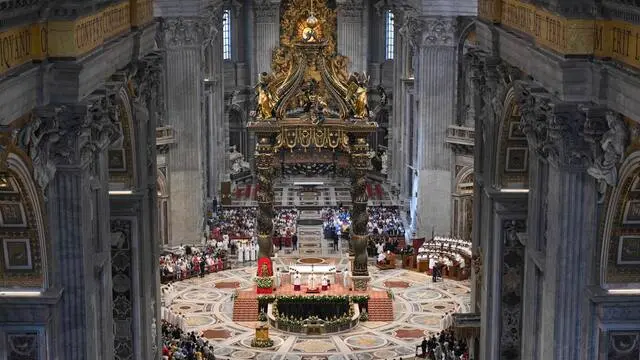 Pope Leo XIV presides Holy Mass for the Jubilee of Sport, in Saint Peter's Basilica, in Vatican City, 15 June 2025. ANSA/VATICAN MEDIA +++ ANSA PROVIDES ACCESS TO THIS HANDOUT PHOTO TO BE USED SOLELY TO ILLUSTRATE NEWS REPORTING OR COMMENTARY ON THE FACTS OR EVENTS DEPICTED IN THIS IMAGE; NO ARCHIVING; NO LICENSING +++ NPK +++