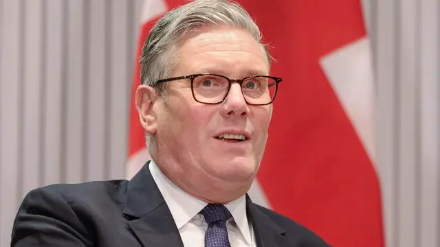 epa12179761 British Prime Minister Keir Starmer at the start of a bilateral meeting with French President Emmanuel Macron (not pictured) at the G7 Leaders' Summit in Kananaskis, Canada, 16 June 2025. World leaders are gathered from 15 to 17 June 2025 for the annual G7 Summit. EPA/TERESA SUAREZ / POOL