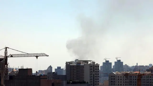 epa12180805 Smoke rises after an Israel airstrike in central Tehran, Iran, 17 June 2025. Israel has been conducting strikes across Iran since 13 June, targeting nuclear, military, and energy facilities, prompting Iran to launch retaliatory waves of missiles and drones toward Israel. EPA/ABEDIN TAHERKENAREH