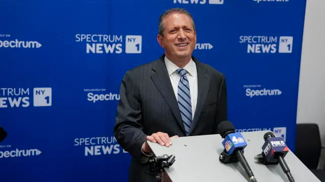epa12172657 Democratic mayoral candidate Brad Lander speaks after the New York City Democratic Mayoral Primary Debate at John Jay College of Criminal Justice in the Gerald W. Lynch Theater in New York, New York, USA, 12 June 2025. Seven candidates participated in the final debate before the Democratic primary election for mayor on 04 November 2025. EPA/VINCENT ALBAN / THE NEW YORK TIMES / POOL