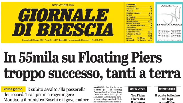 Dal Giornale di Brescia del 19 giugno 2016