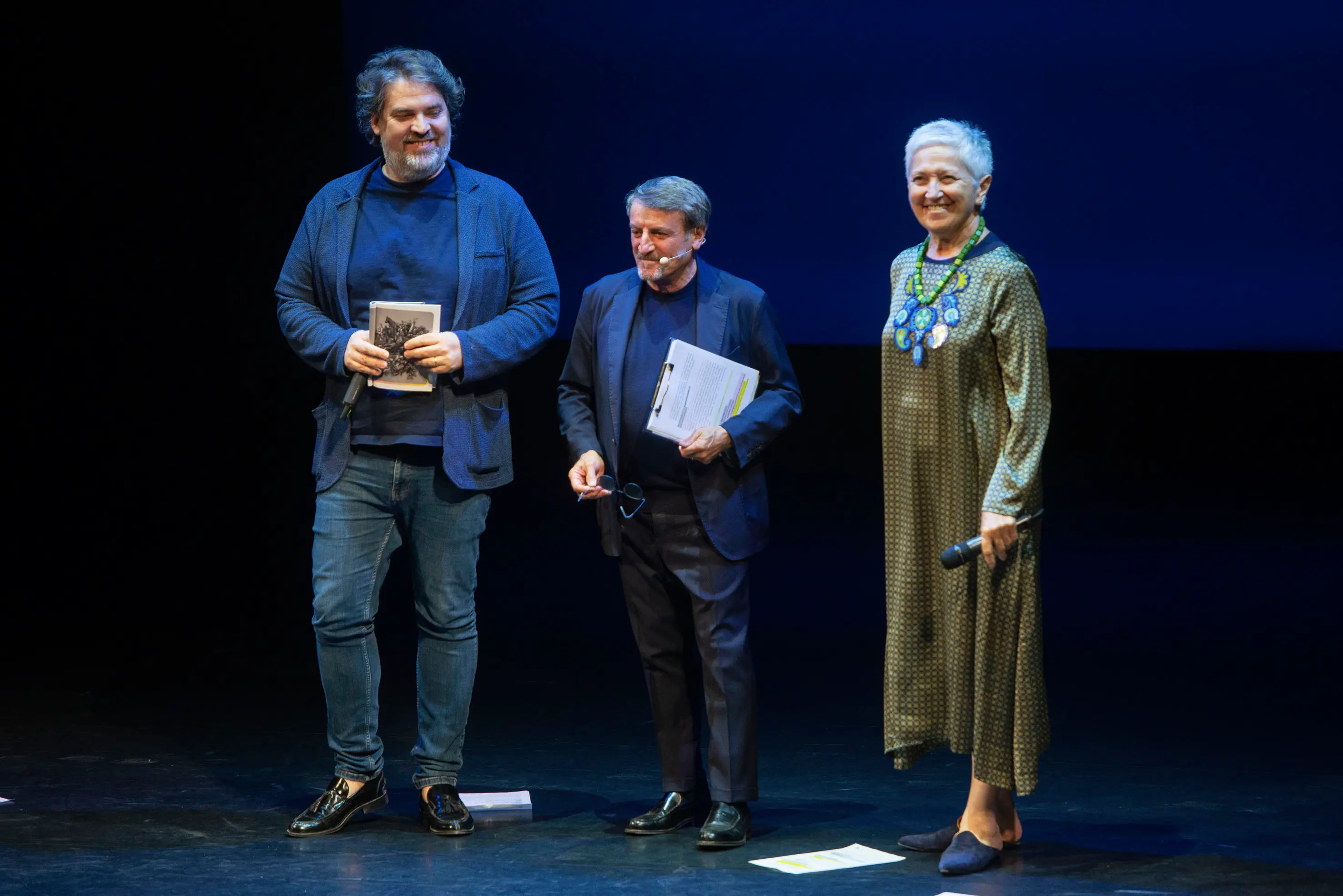 SPETTACOLI BRESCIA TEATRO SOCIALE CTB SERATA EVENTO DI PRESENTAZIONE DELLA STAGIONE TEATRALE 2025 2026 NELLA FOTO ANDREA CHIODI GIACOMO PORETTI MARIA PAIATO 17-06-2025 PIERPAOLO PAPETTI AGENZIA NEWREPORTER