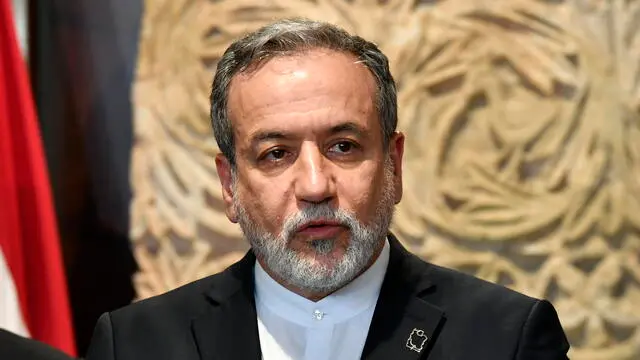 epa12152703 Iranian Foreign Minister Abbas Araghchi speaks during a news conference following a meeting with Lebanese Parliament Speaker Nabih Berri (not pictured) in downtown Beirut, Lebanon, 03 June 2025. The Iranian foreign minister is on an official visit to Beirut to hold talks with top Lebanese officials. EPA/WAEL HAMZEH